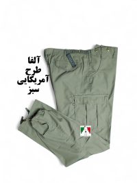 شلوار شش جیب آلفا طرح آمریکایی سبز